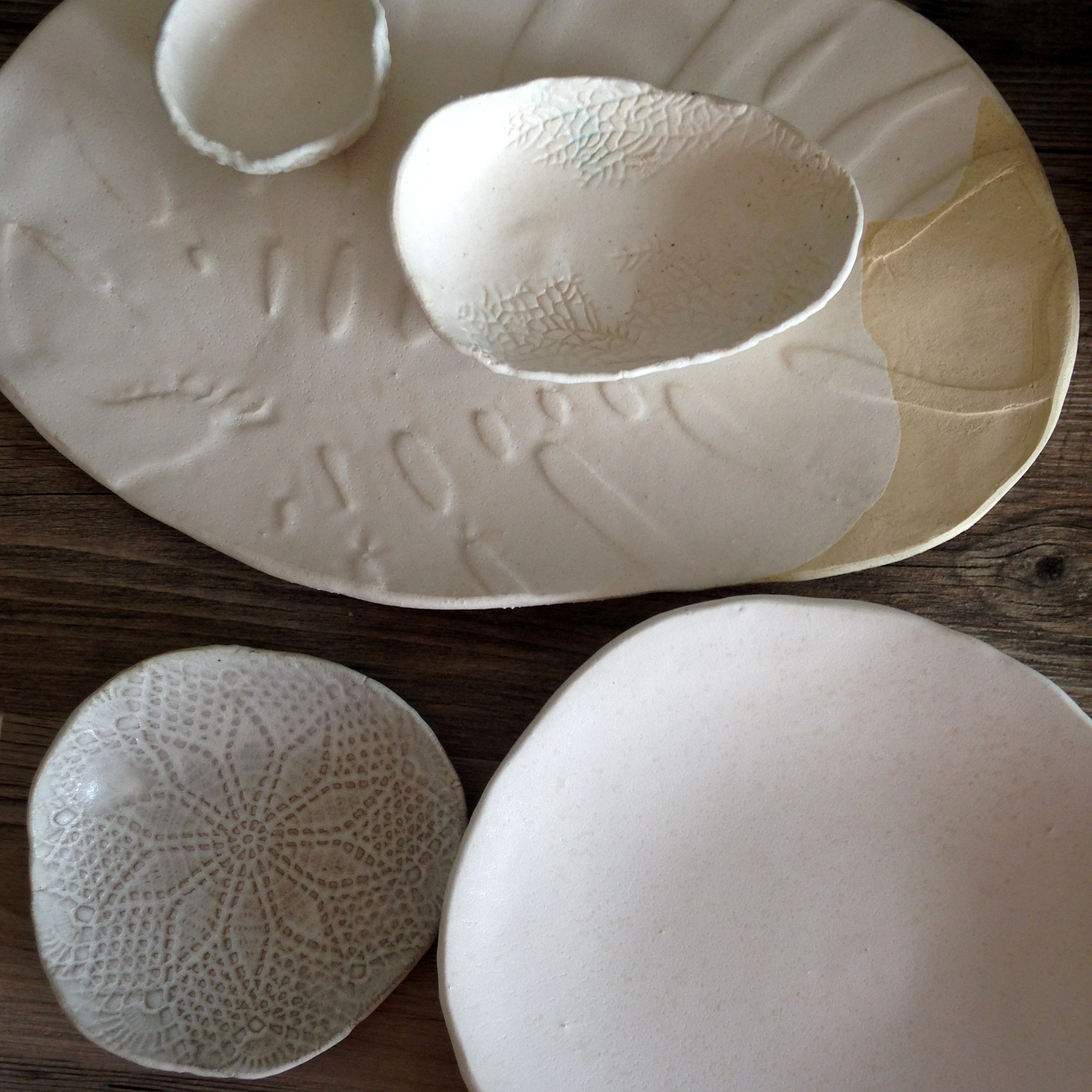 Inspired by nature...leaves, corals and texture. A white canvas for your creative chef!