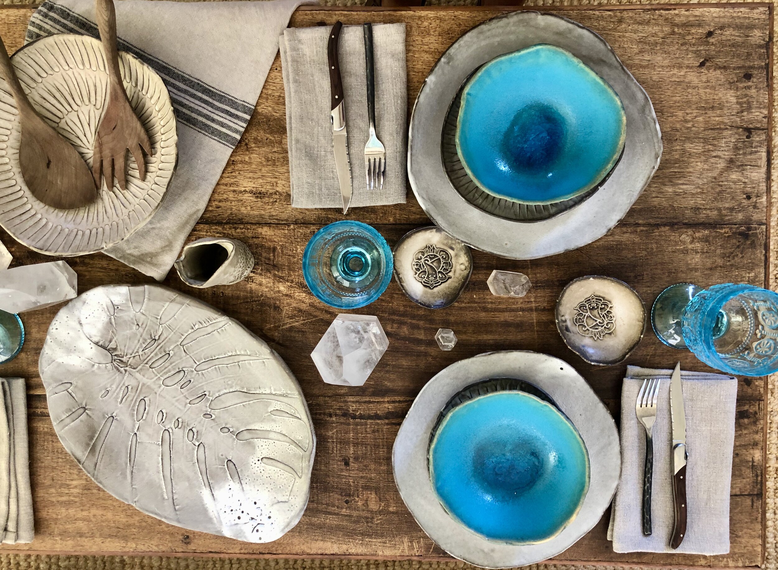 Serving Plate Blue Ceramic Plate Handmade Plate  Handmade Pottery Cerámica hecha a mano Housewarming Gift