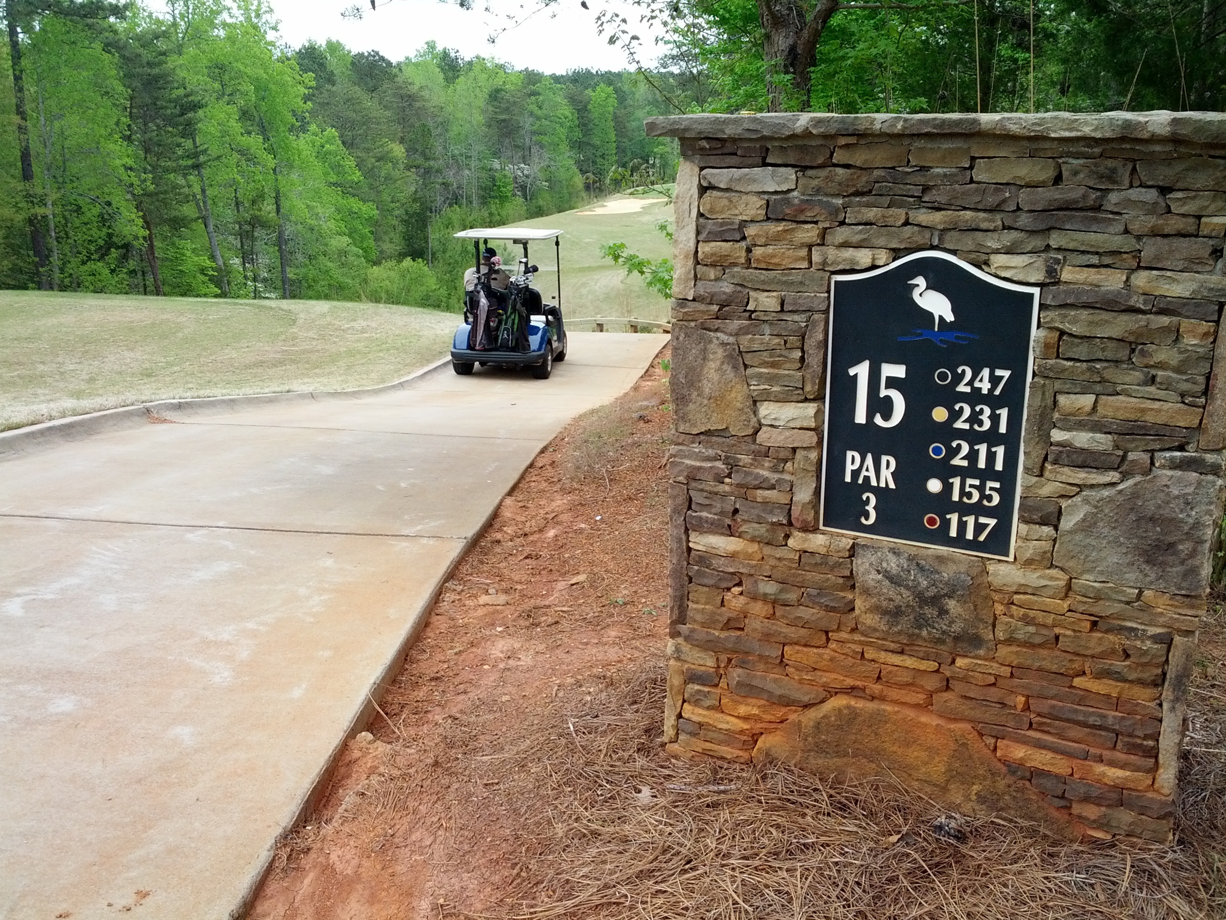 The beautiful 15th hole at Edgewater Golf Club in Lancaster, S.C. Lots of steps recorded...even with a cart.