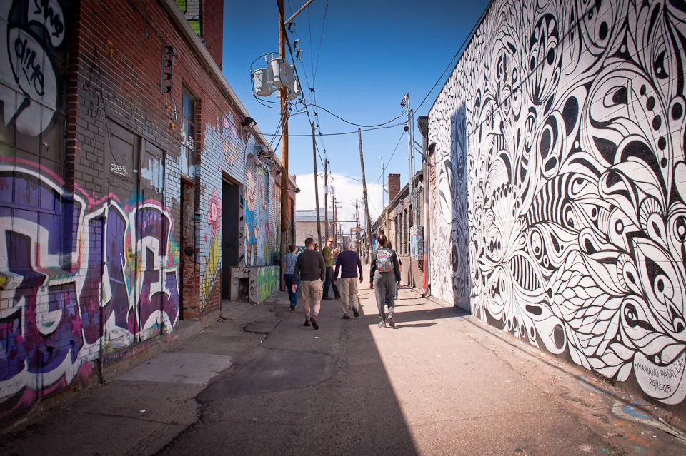 We explored artistic alleyways on our ambassador training walk in Denver.