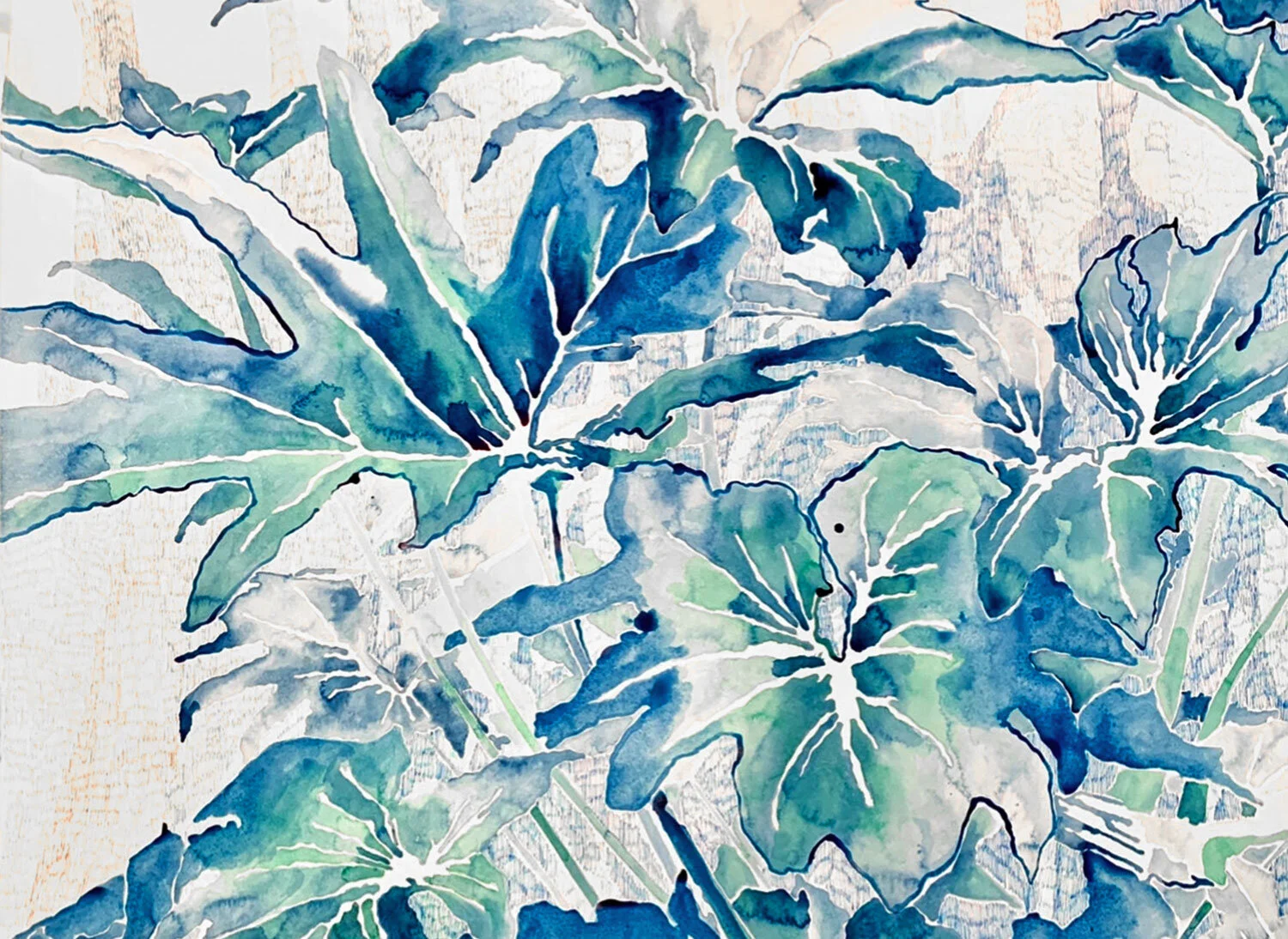untitled (philodendron in blues III)