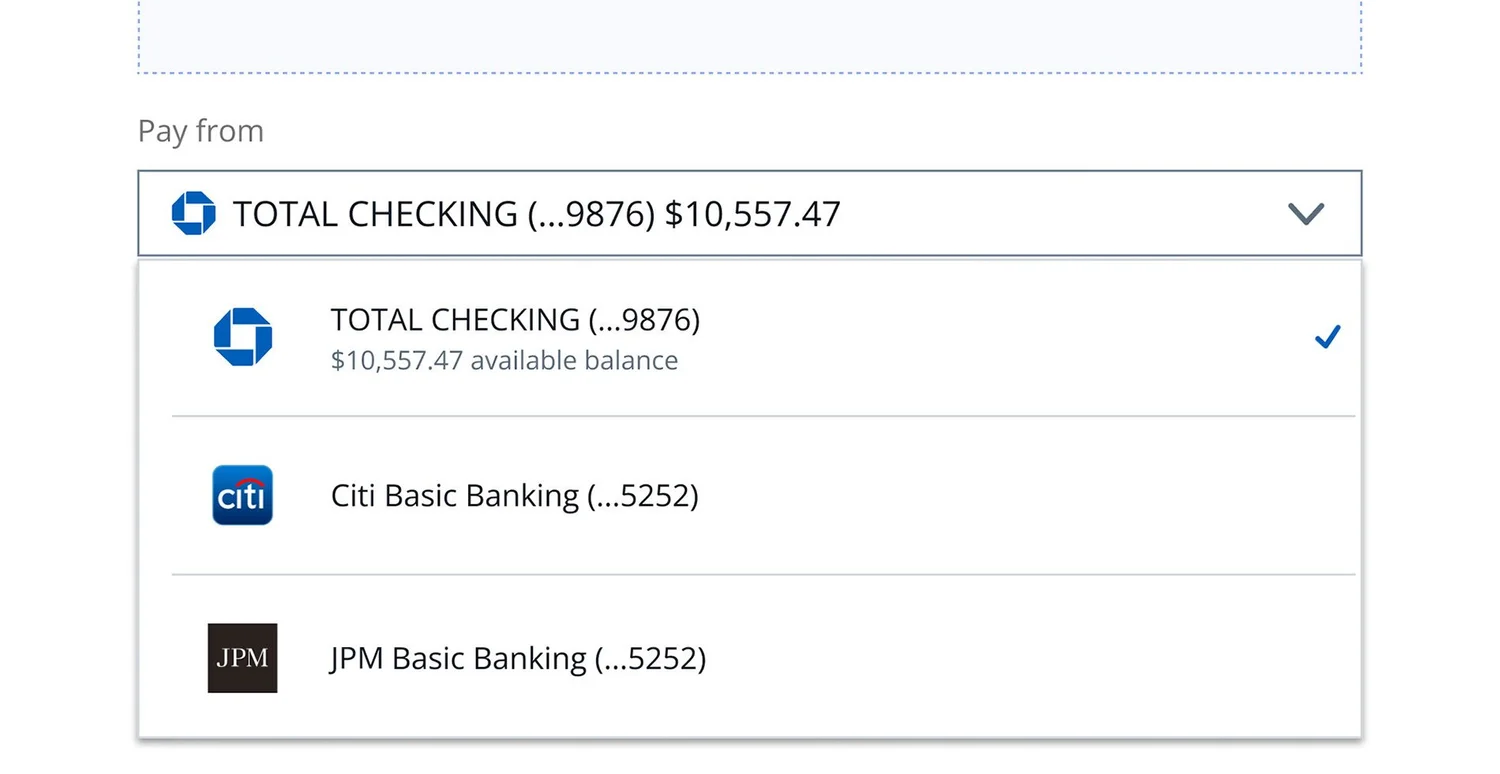 Logos only — accounts and external banks