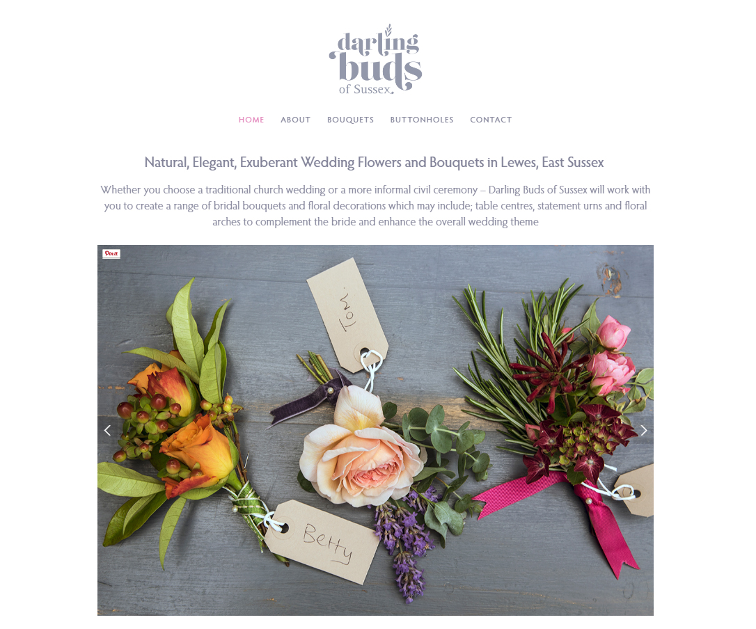 Copy of Screenshot of Buttonhole page on Darling Buds of Sussex website