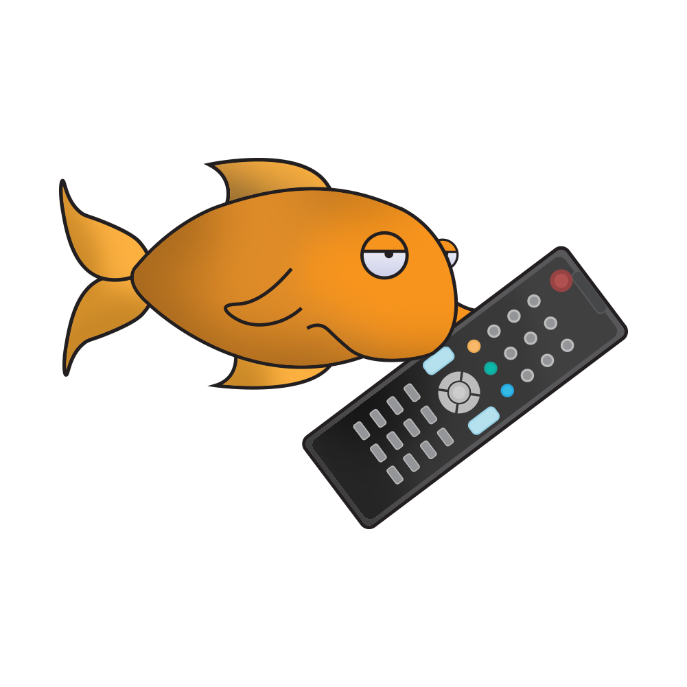 Goldfish (who actually have a longer attention span than the average web-user) flicking through TV Channels created by Lewes Logo Designs