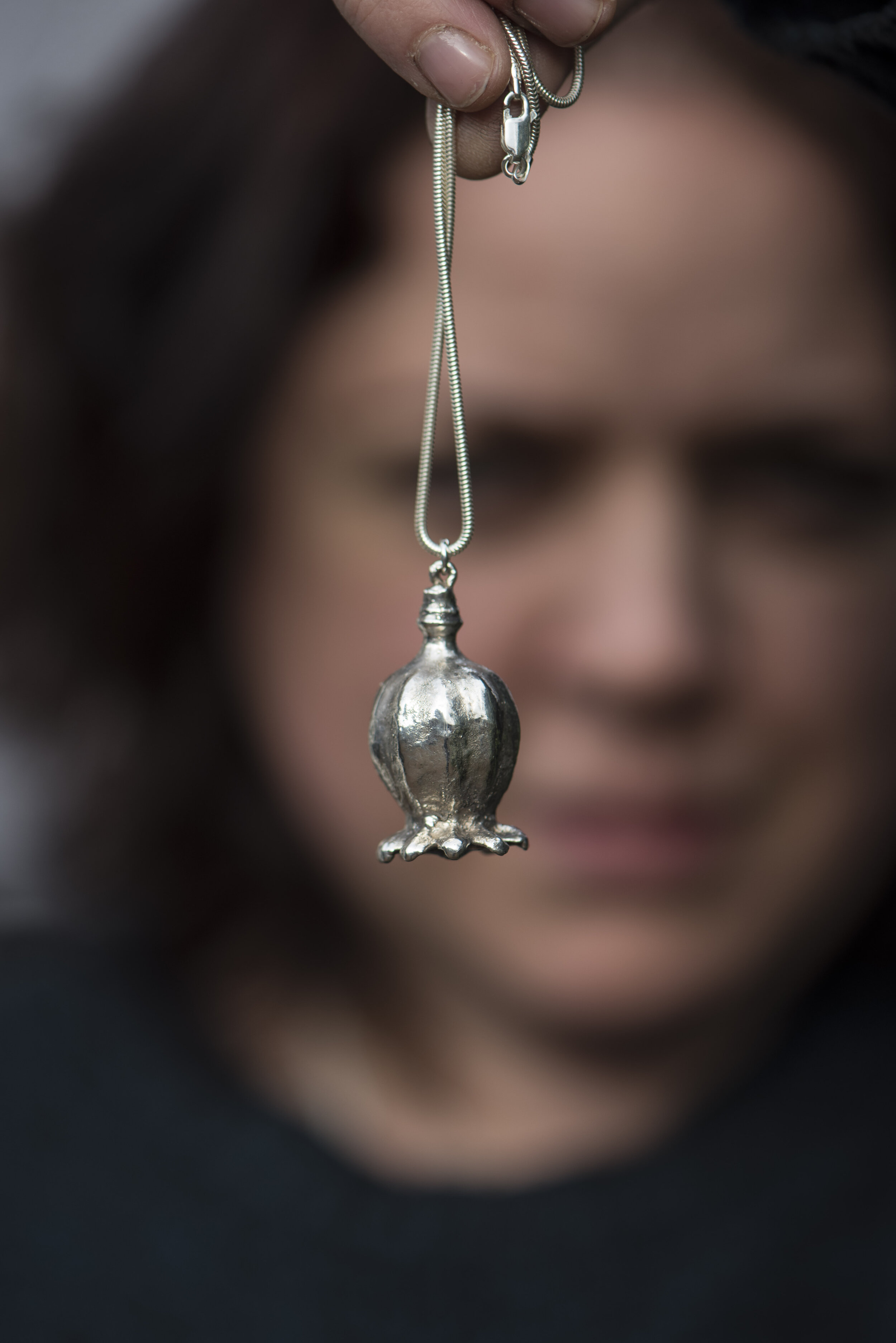 Jules Asch with rosehip pendant at the Silvery.jpg