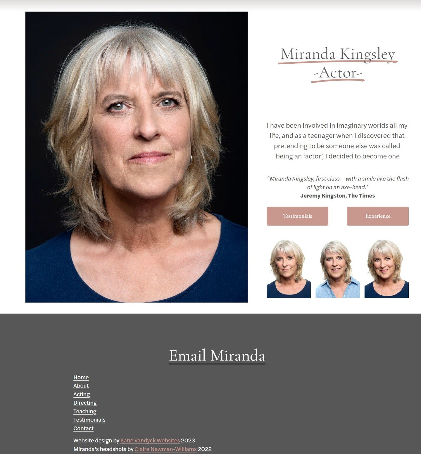 Miranda Kingsley is returning to acting, which is lucky for the acting world. Here's her new website. Casting directors, want somebody special? Go to www.mirandakingsleyactor.com #mirandakingsley @kingsley.miranda #chracteractor #comedyactor #femalec