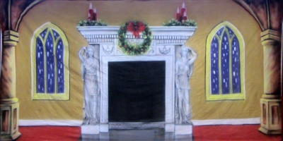 Christmas Backdrop Victorian Manor Christmas Treated with fire retardant 220816