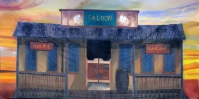 Wild West Backdrop Saloon Treated with fire retardant 300815