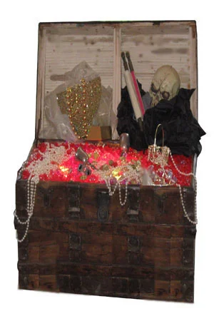 Full sized Pirate Treasure Chest Gems are lit by powerful LED light which makes them glimmer