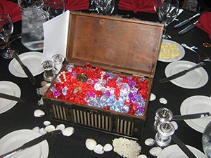 Treasure Chest table centre at event