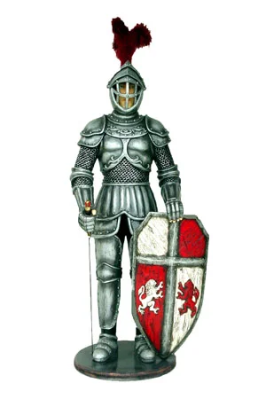 Knight in armour - fully 3D Approx dimensions:- 195cm x 75cms x 85cms