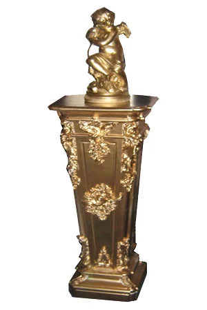 Golden Columns with Cupid statues - 4 available Measure approximately 1.6m