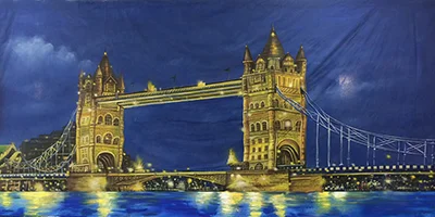London Backdrop Tower Bridge Treated with fire retardant 010817