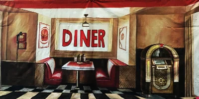 Grease Backdrop Grease Diner Treated with fire retardant 010817