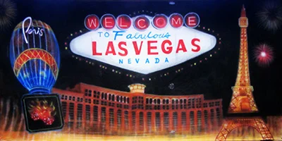Vegas Backdrop Vegas sign and clubs Treated with fire retardant 300815