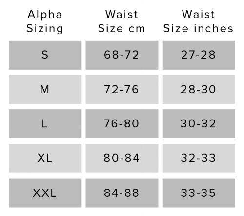Waist Size Chart
