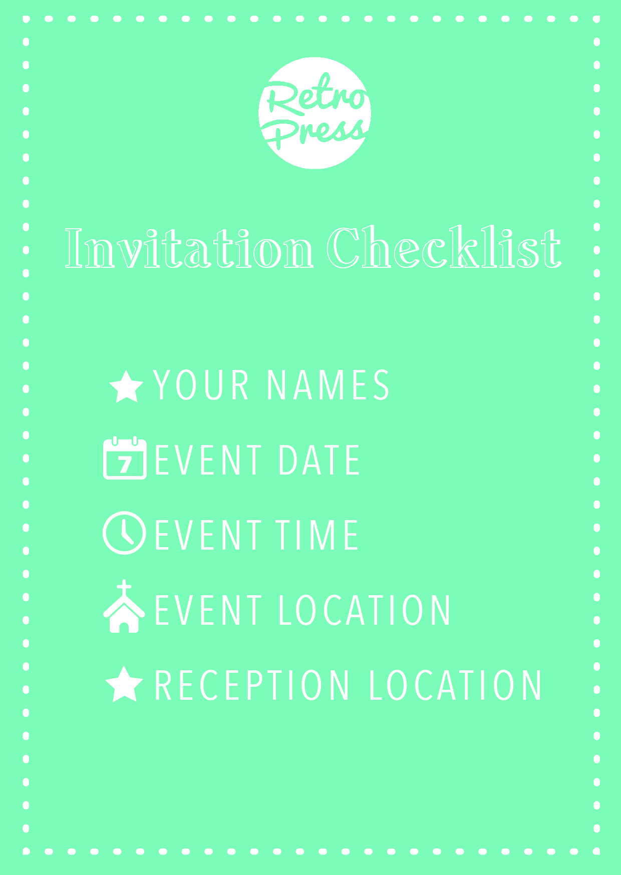 invitation wording checklist