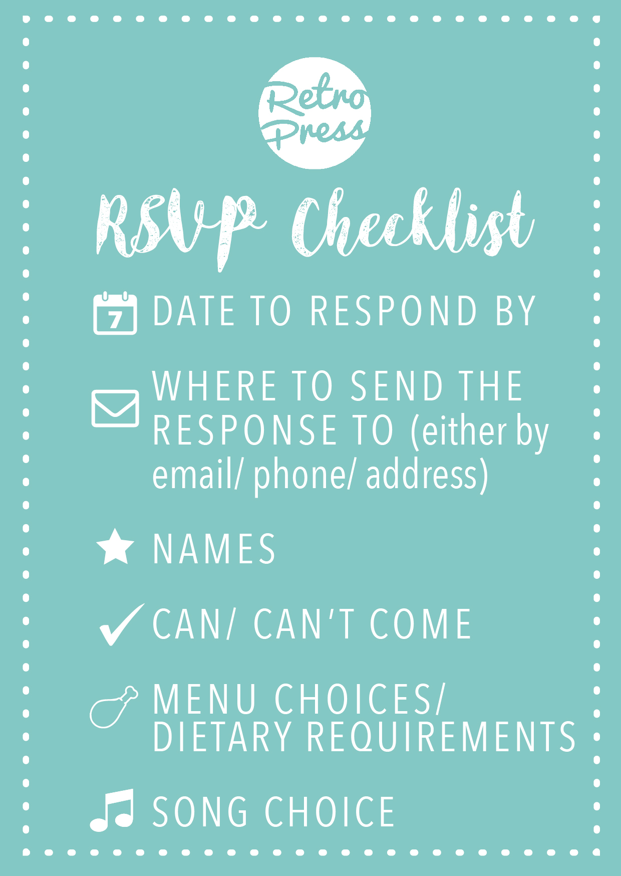 invitation wording checklist