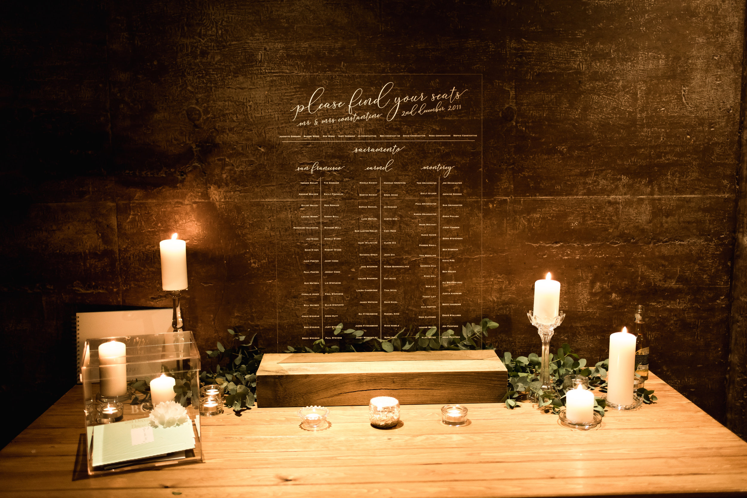 Perspex Wedding Table Plan