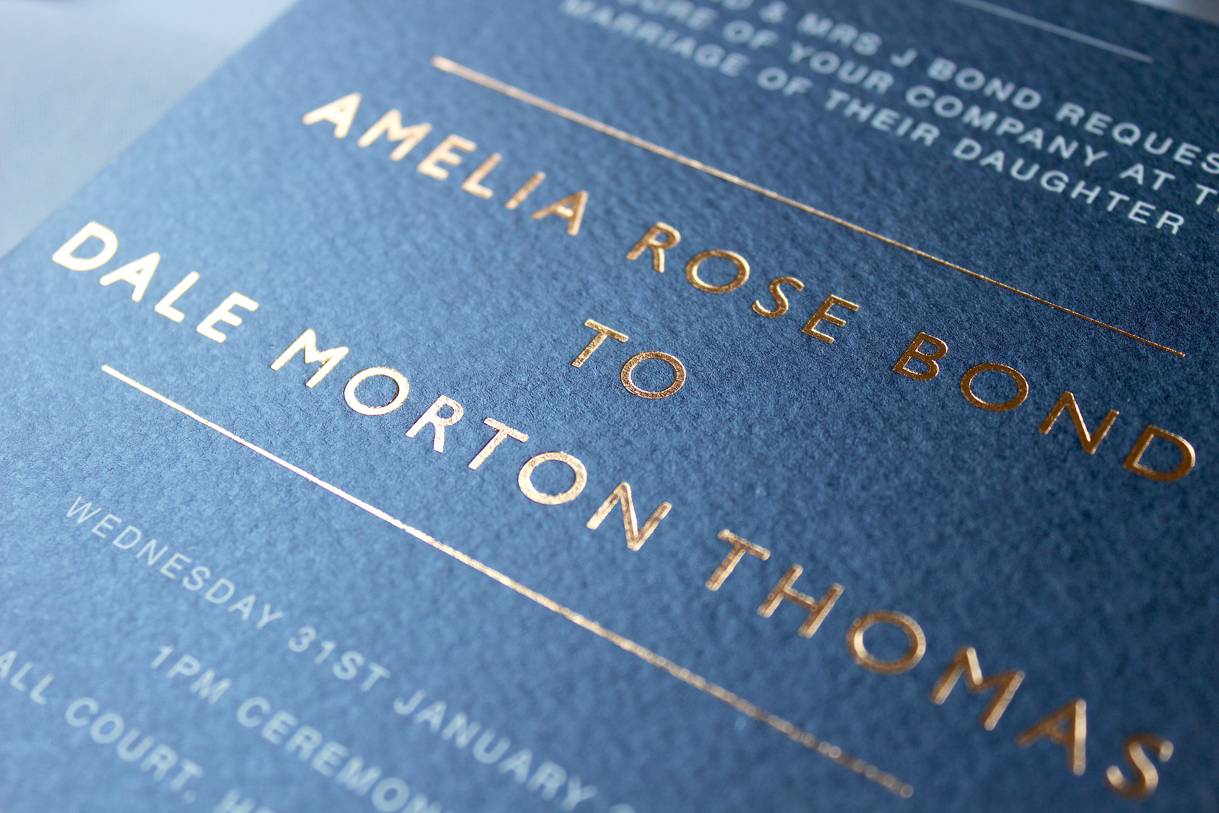 Gold Foiled Wedding Invitation