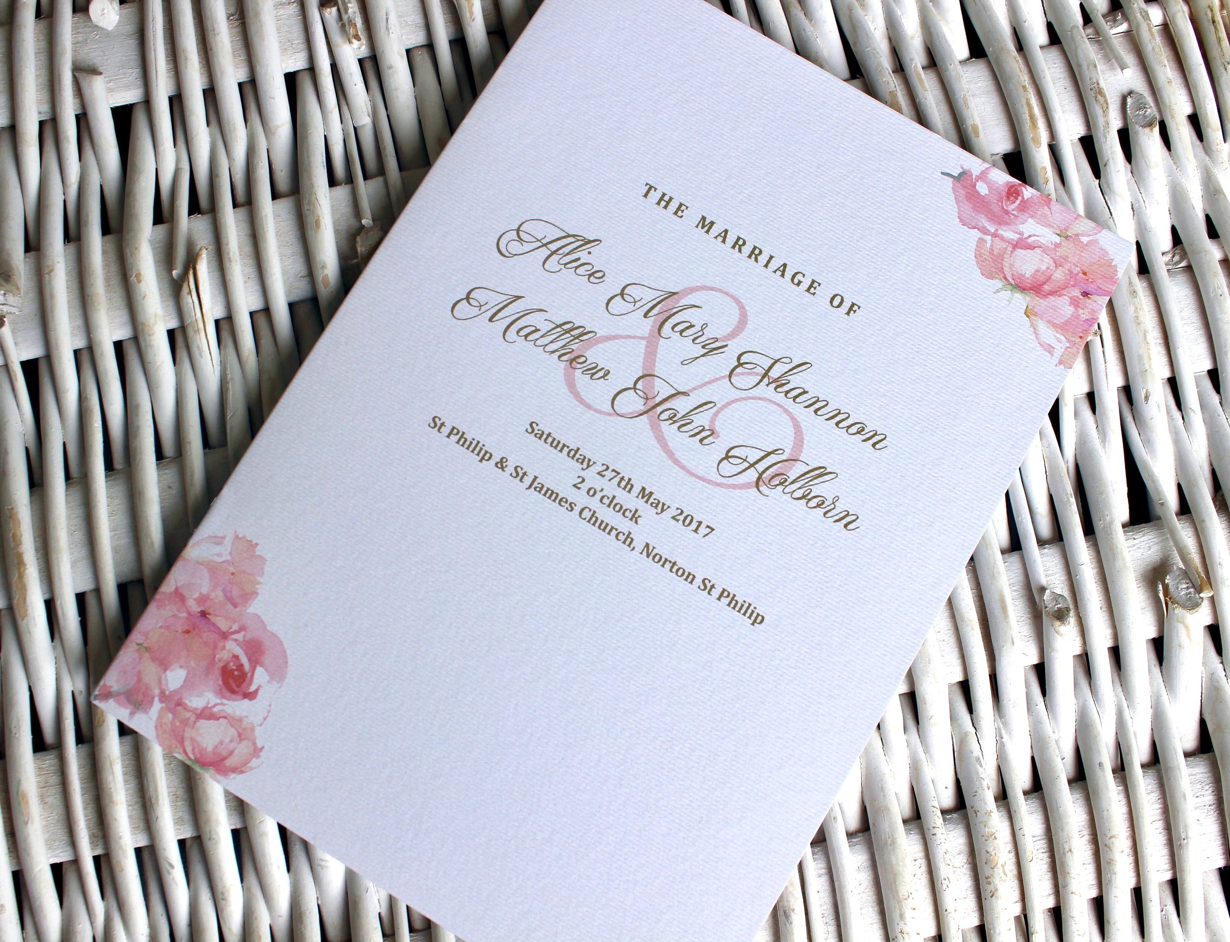 Decorative Order of Service Booklet