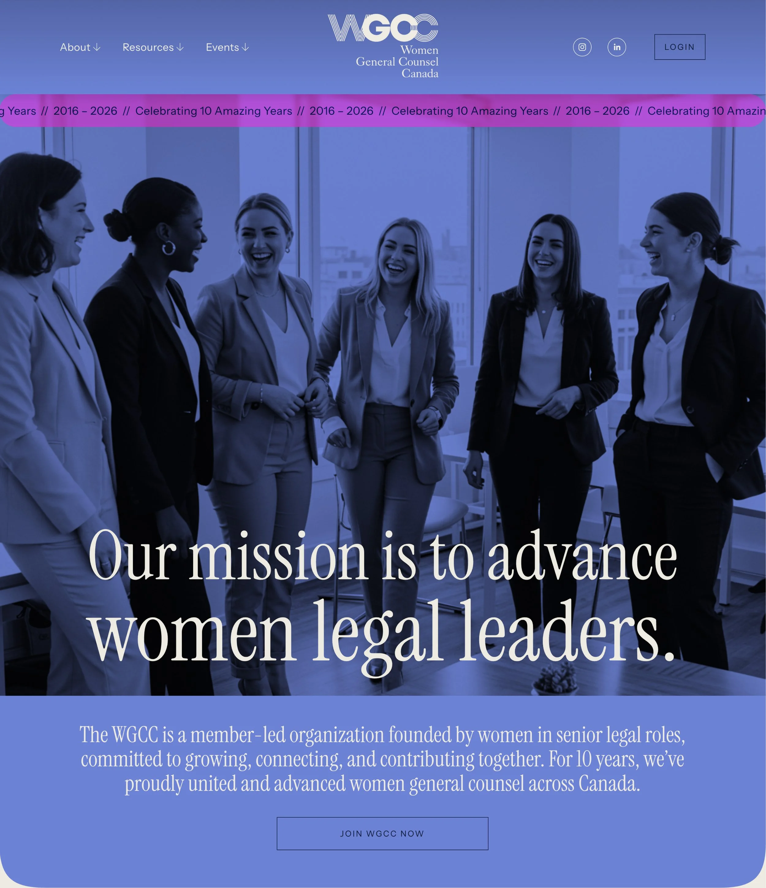 Rebrand // Bilingual Website // Women General Counsel Canada