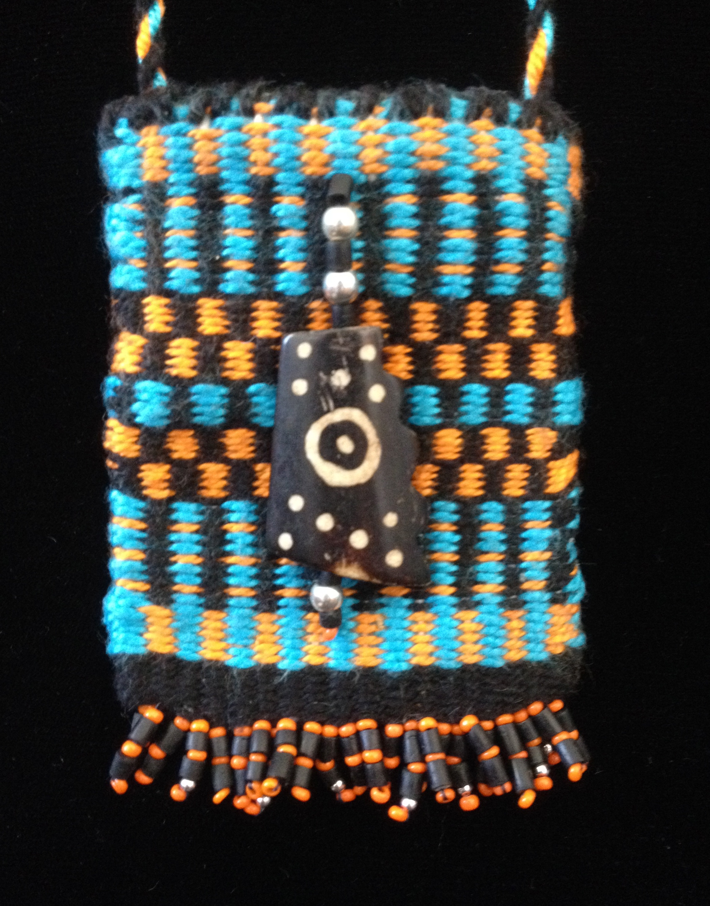 Black, Blue, Orange Necklace Pouch