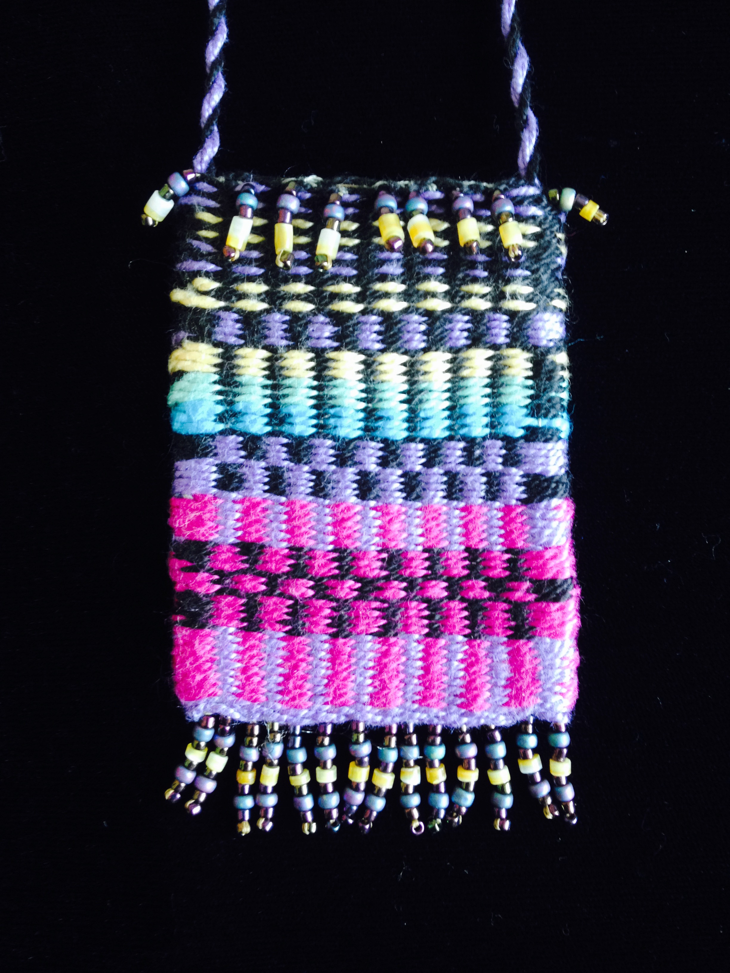 Southwest Woven and Beaded Necklace Pouch