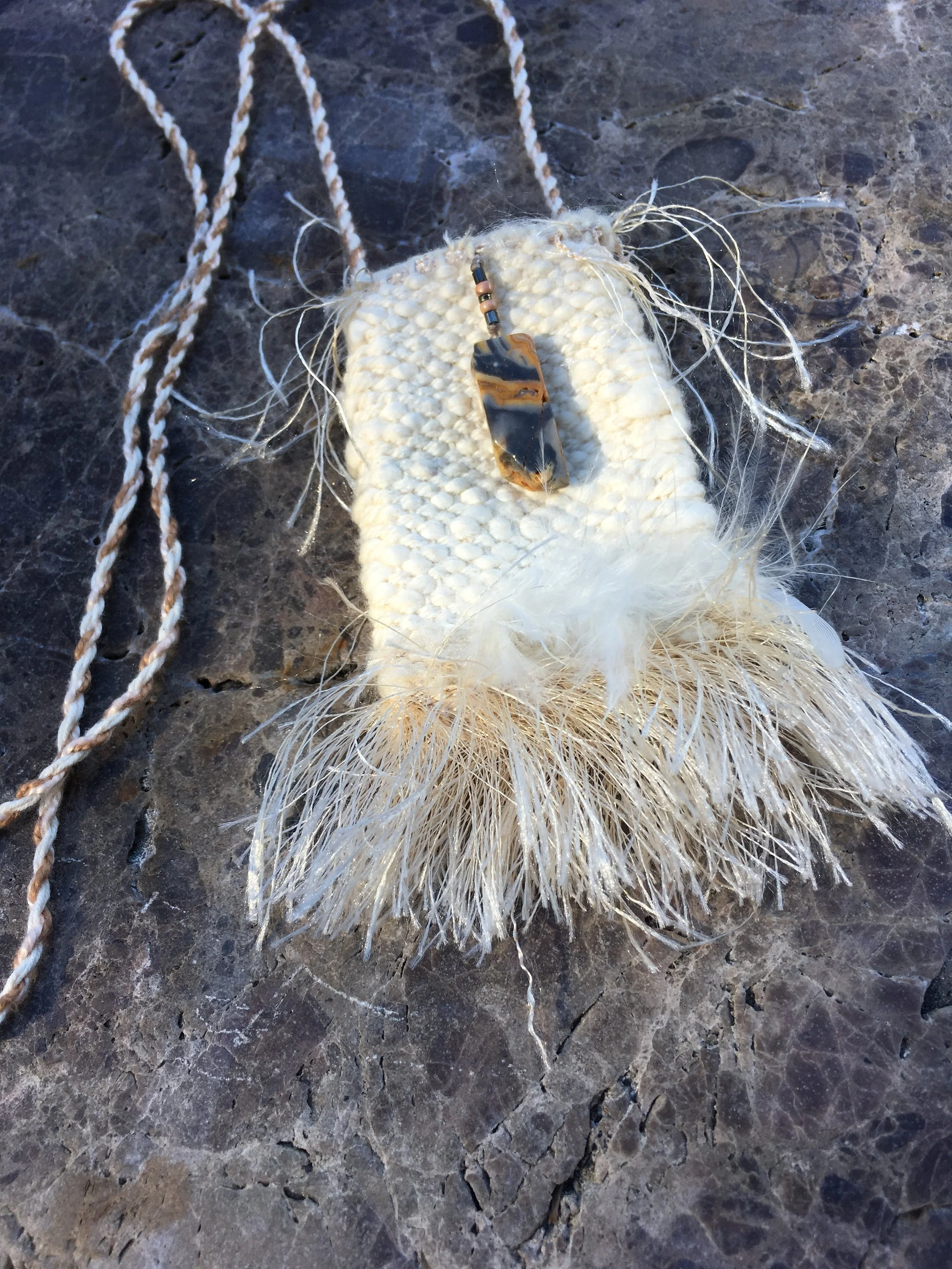 Natural tones with stone and beaded dangle