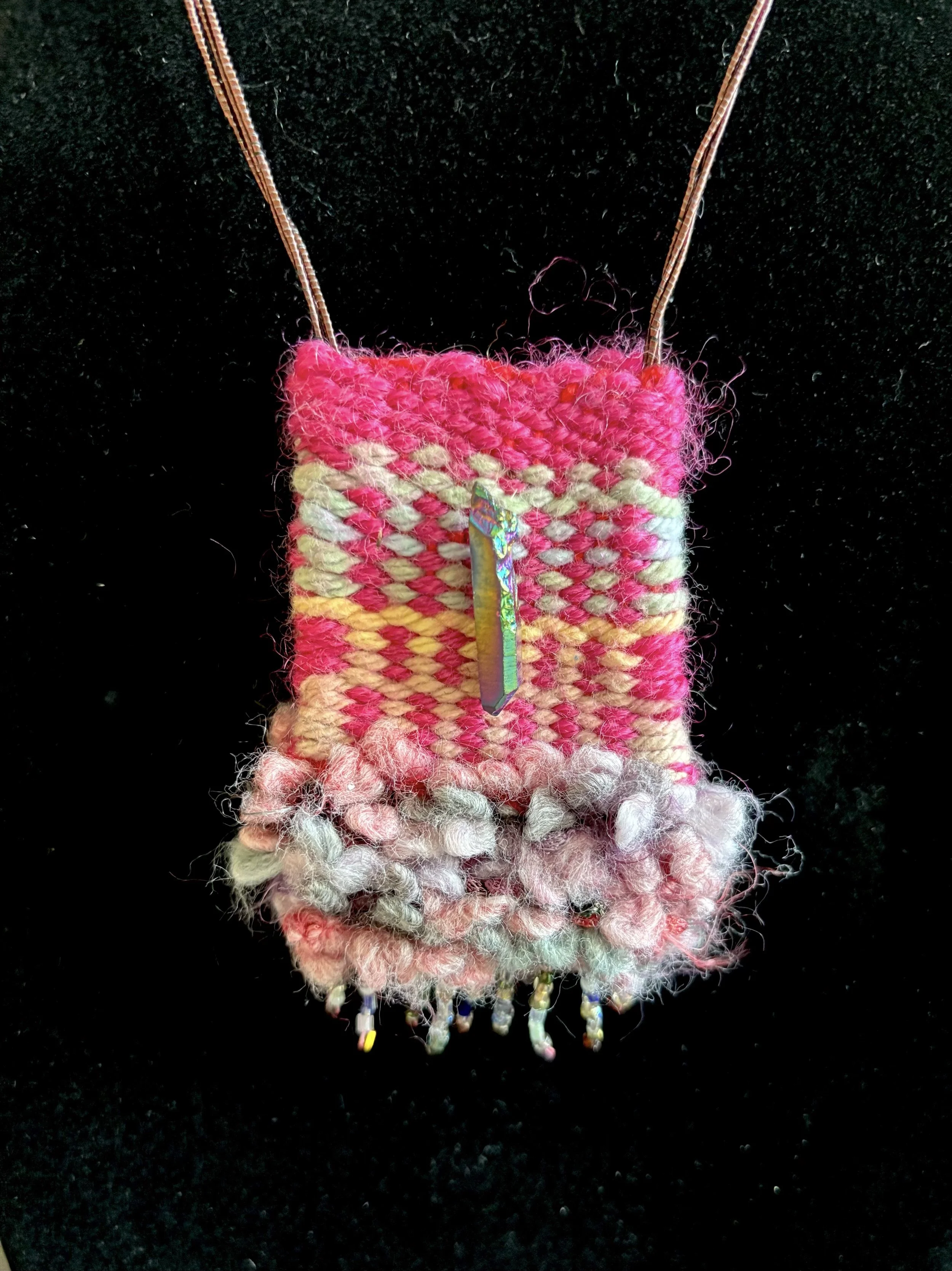 Pink/Yellow Sea Green with Natural Stone Dangle