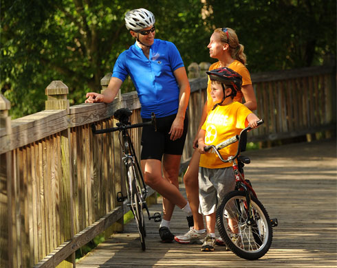 Catawba River Greenway features 3.8 miles of paved walking trail following the river through wooded and open areas. http://discoverburkecounty.com/venue/catawba-river-greenway-park/