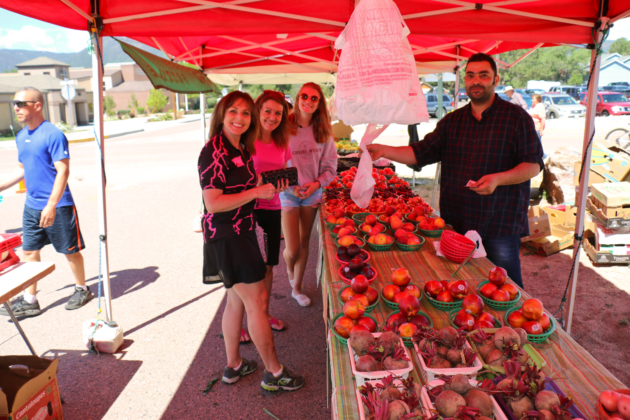 Peaches buying cherries