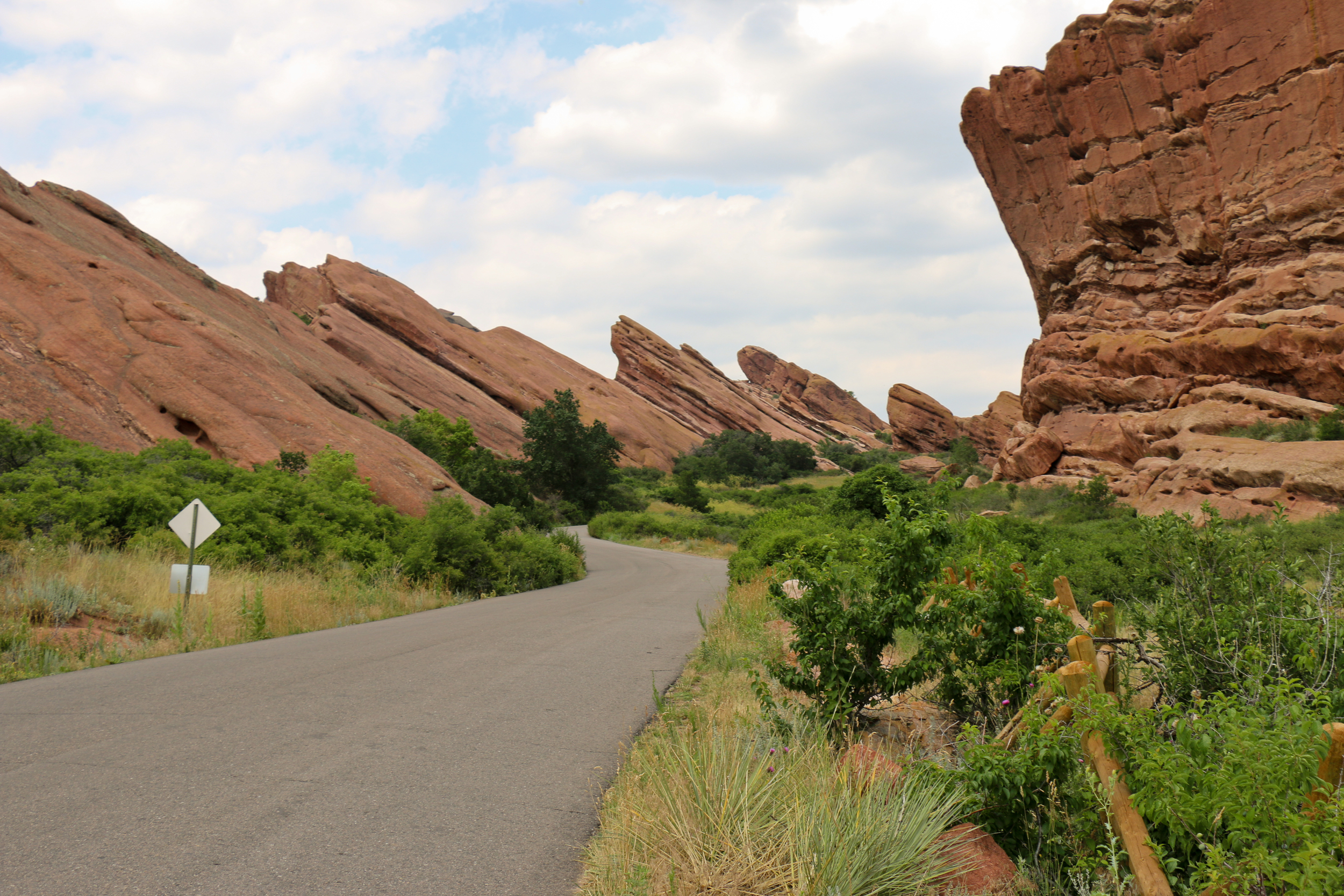 Red Rocks on the right