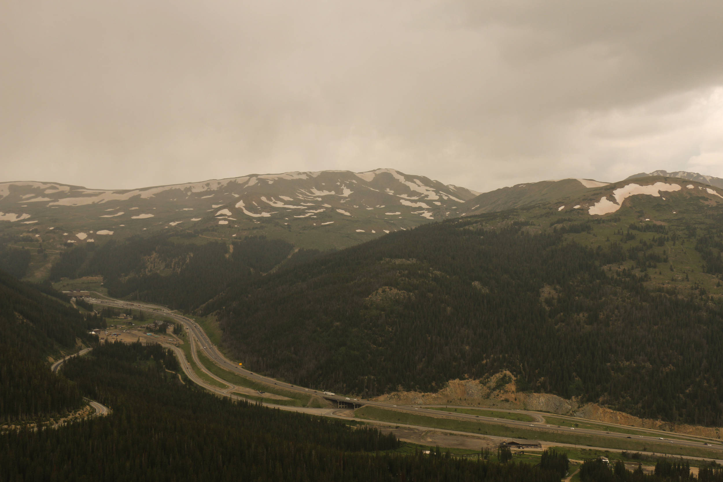 Looking down at the tunnel