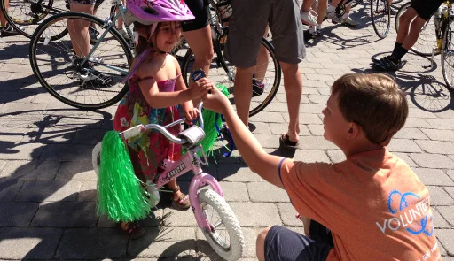 Noah supports Children’s Colorado at the Courage Classic finish line