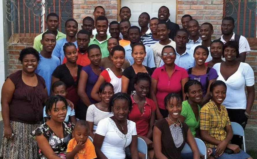 The first graduating class from Haiti Providence University in 2016. 