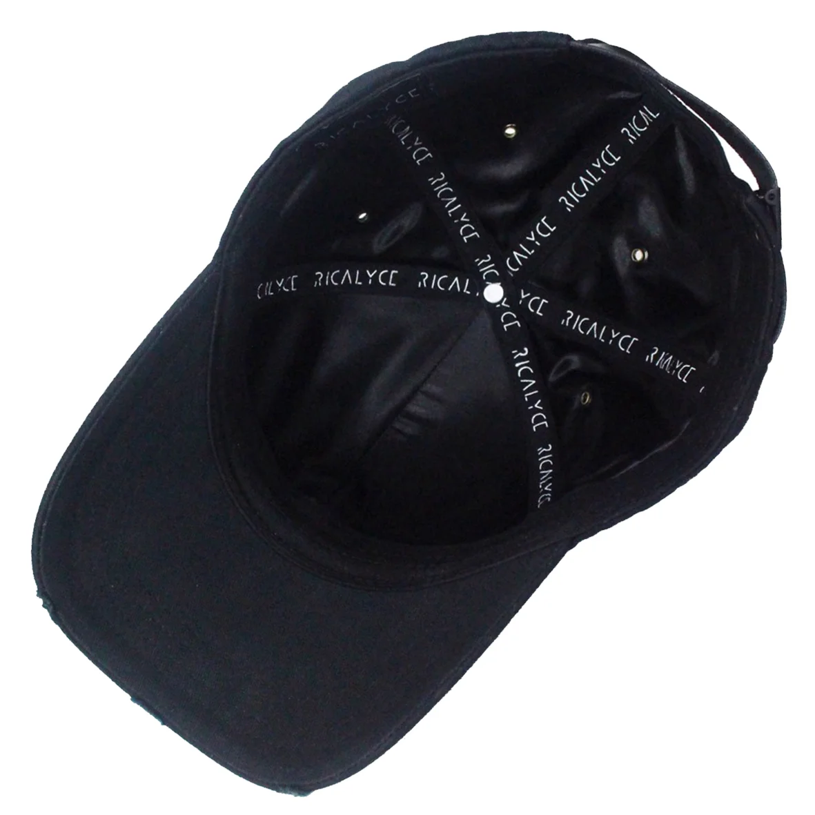 Black Distressed Baseball Cap (Silver 