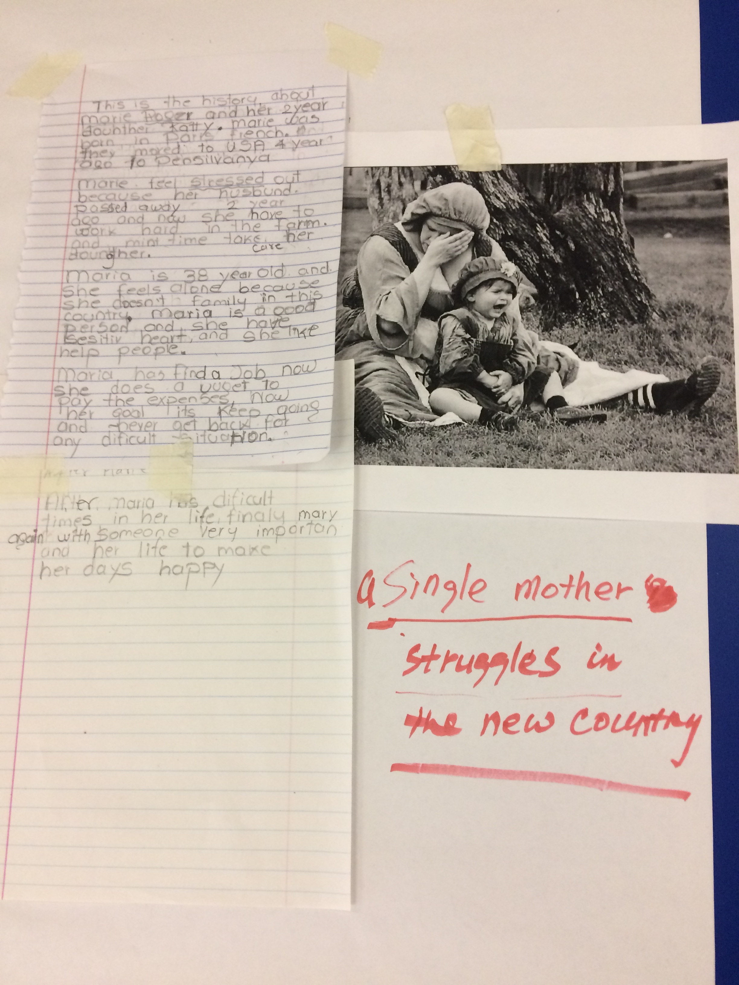 Students read stories written by other groups, wrote questions about the story, and proposed a story title.