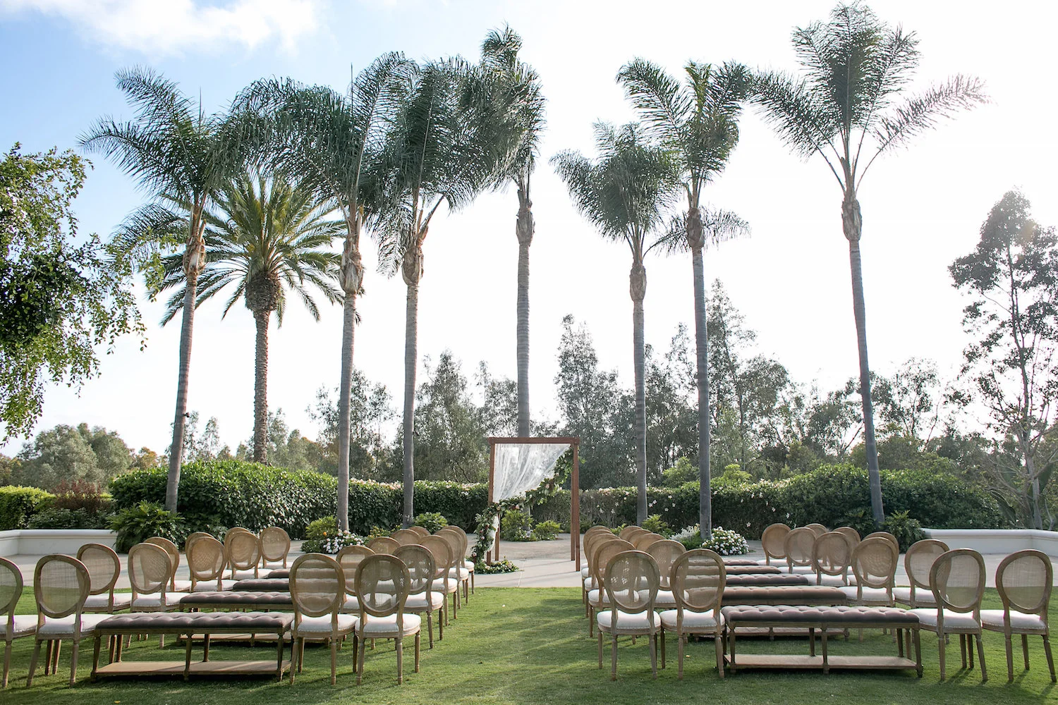 Jewish chuppah at Park Hyatt Aviara by San Diego florist, Compass Floral.