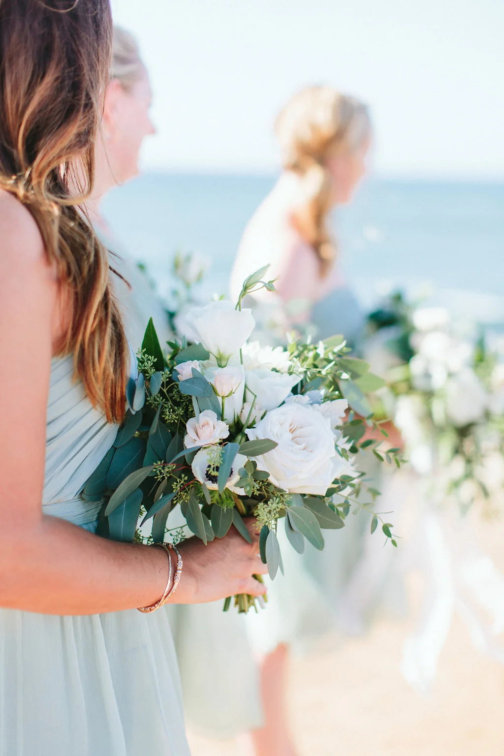 Blush & ivory beach wedding ceremony | La Jolla Weddings | Compass Floral Design | Wedding Florist in San Diego and Southern California | Aga Jones Photography