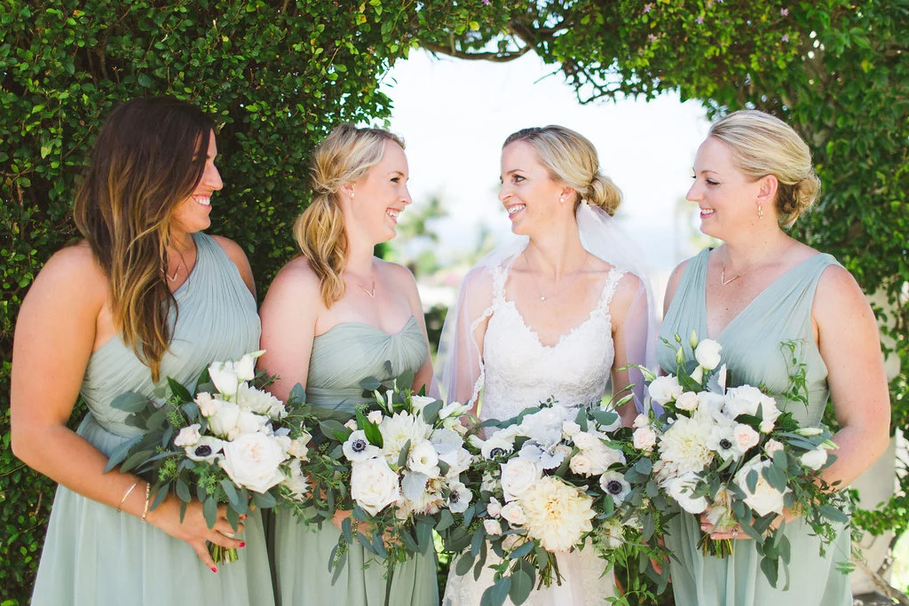 Blush & ivory, dahlia, garden rose & anemone bouquets | La Jolla Weddings | Compass Floral Design | Wedding Florist in San Diego and Southern California | Aga Jones Photography