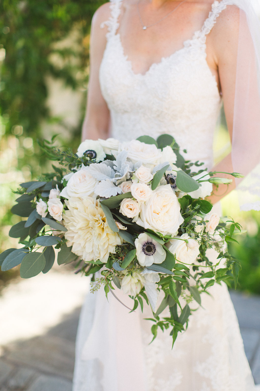 Blush & ivory, dahlia, garden rose & anemone bridal bouquet | La Jolla Weddings | Compass Floral Design | Wedding Florist in San Diego and Southern California | Aga Jones Photography