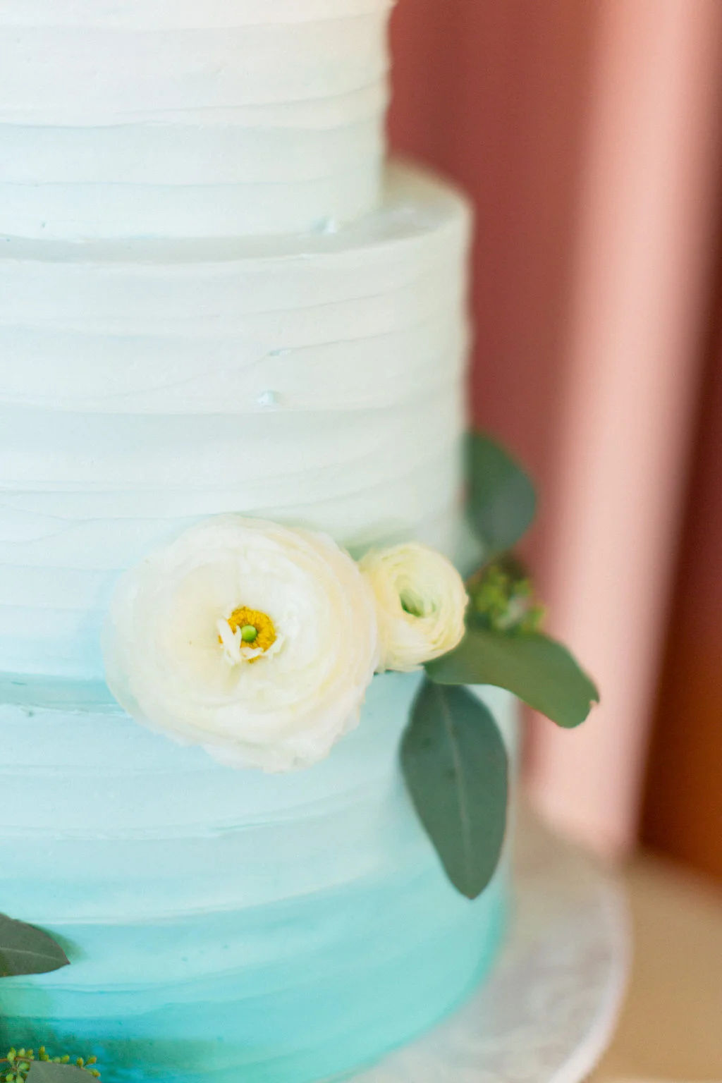 Blue ombre beach wedding cake | La Jolla Weddings | Compass Floral Design | Wedding Florist in San Diego and Southern California | Aga Jones Photography