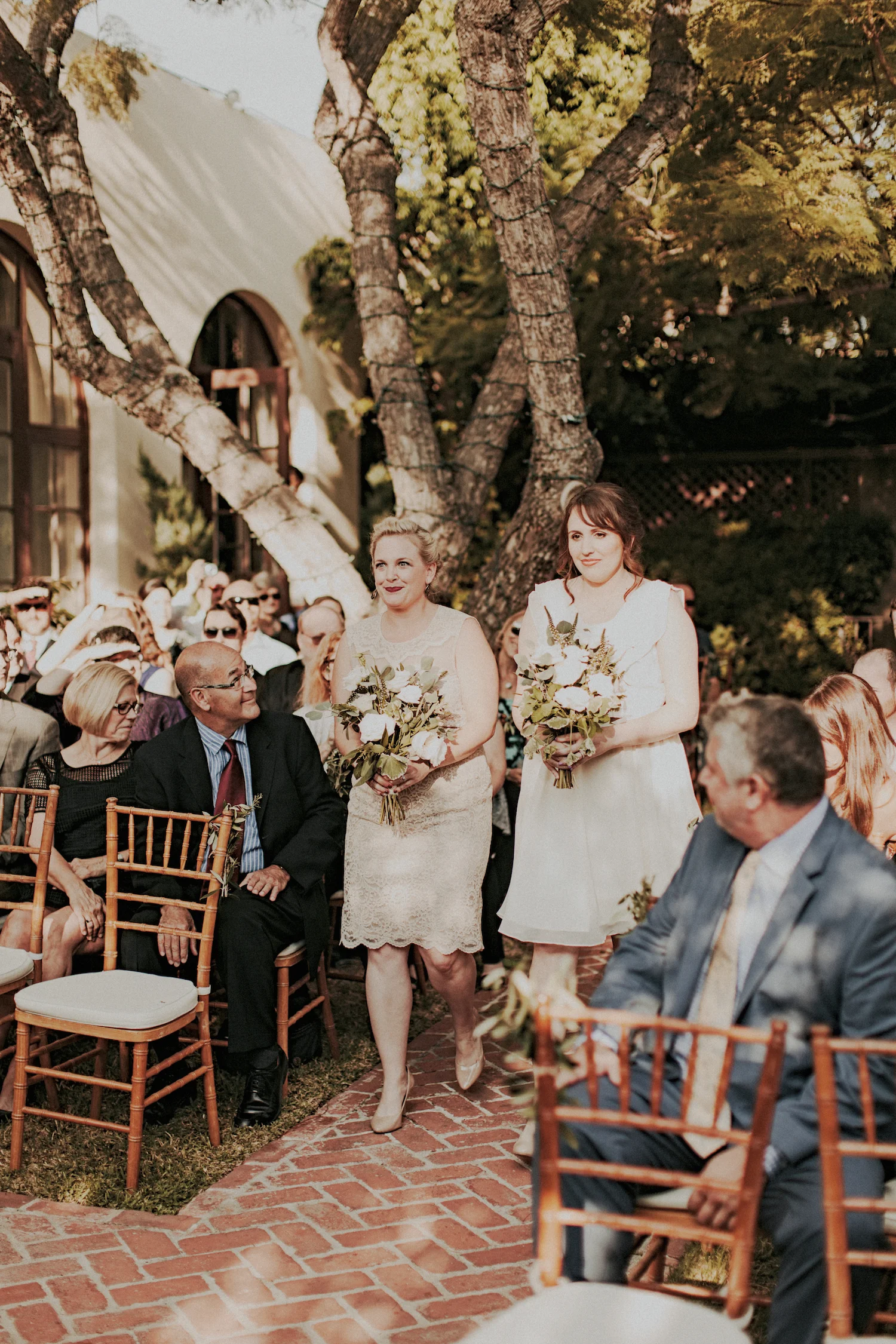 La Jolla Womans Club garden romantic green & white herb wedding by San Diego wedding florist, Compass Floral.