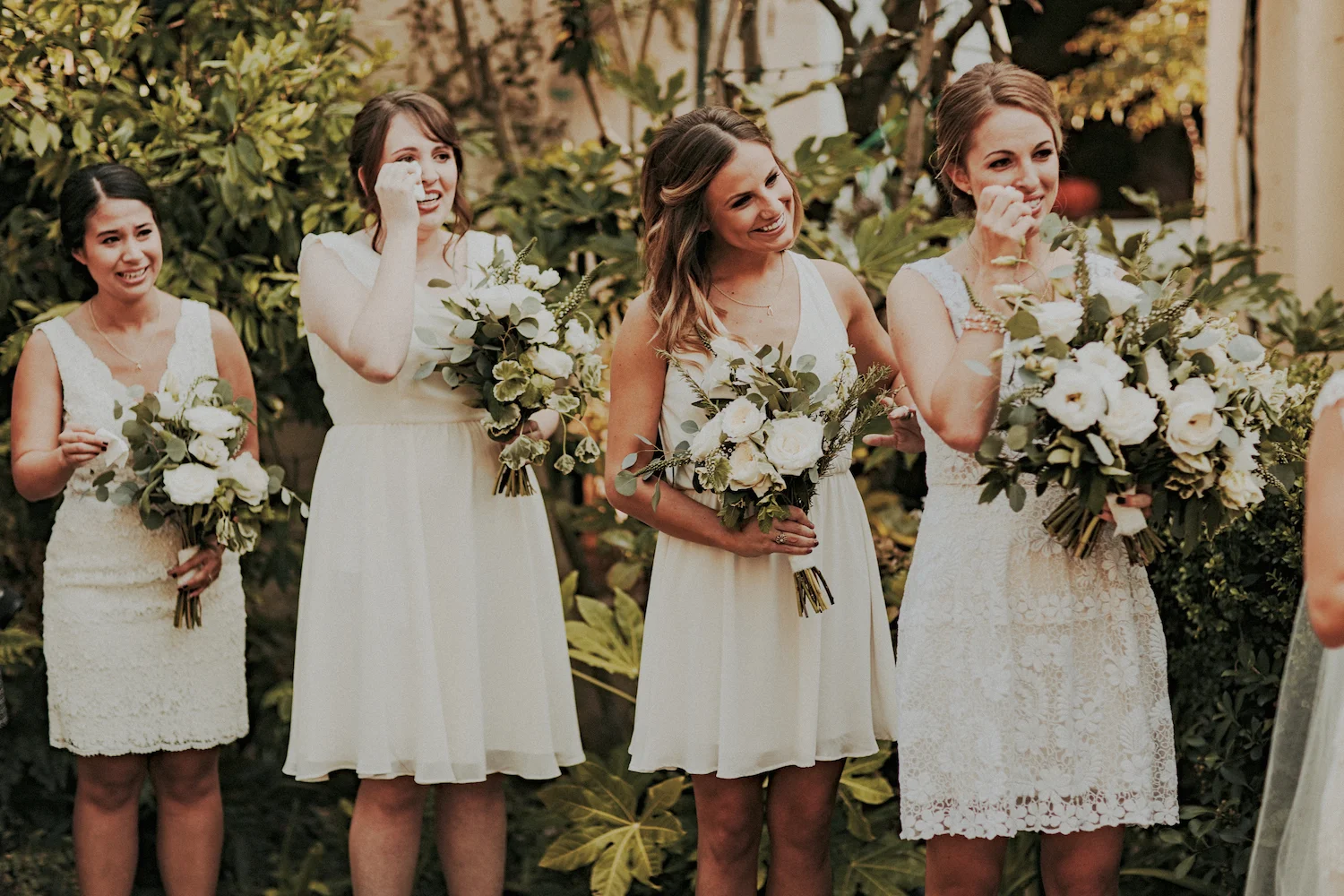 Garden romantic green & white herb wedding by San Diego wedding florist, Compass Floral.