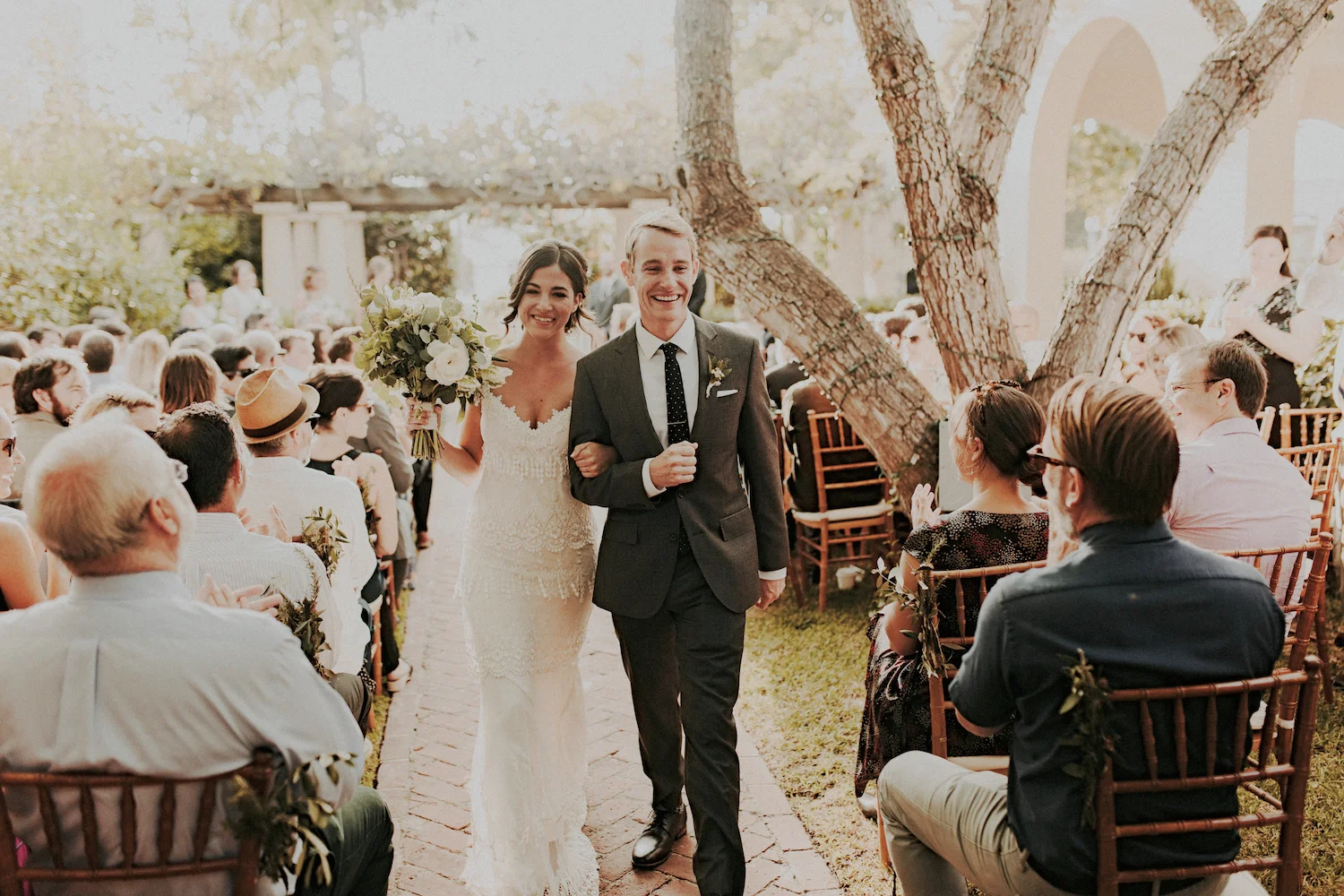 Garden romantic green & white herb wedding by San Diego wedding florist, Compass Floral.