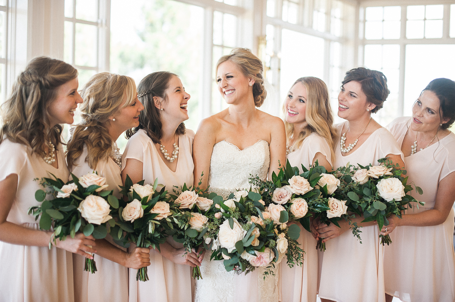 Carmel Mountain Ranch Country Club Blush & ivory wedding by San Diego wedding florist, Compass Floral.