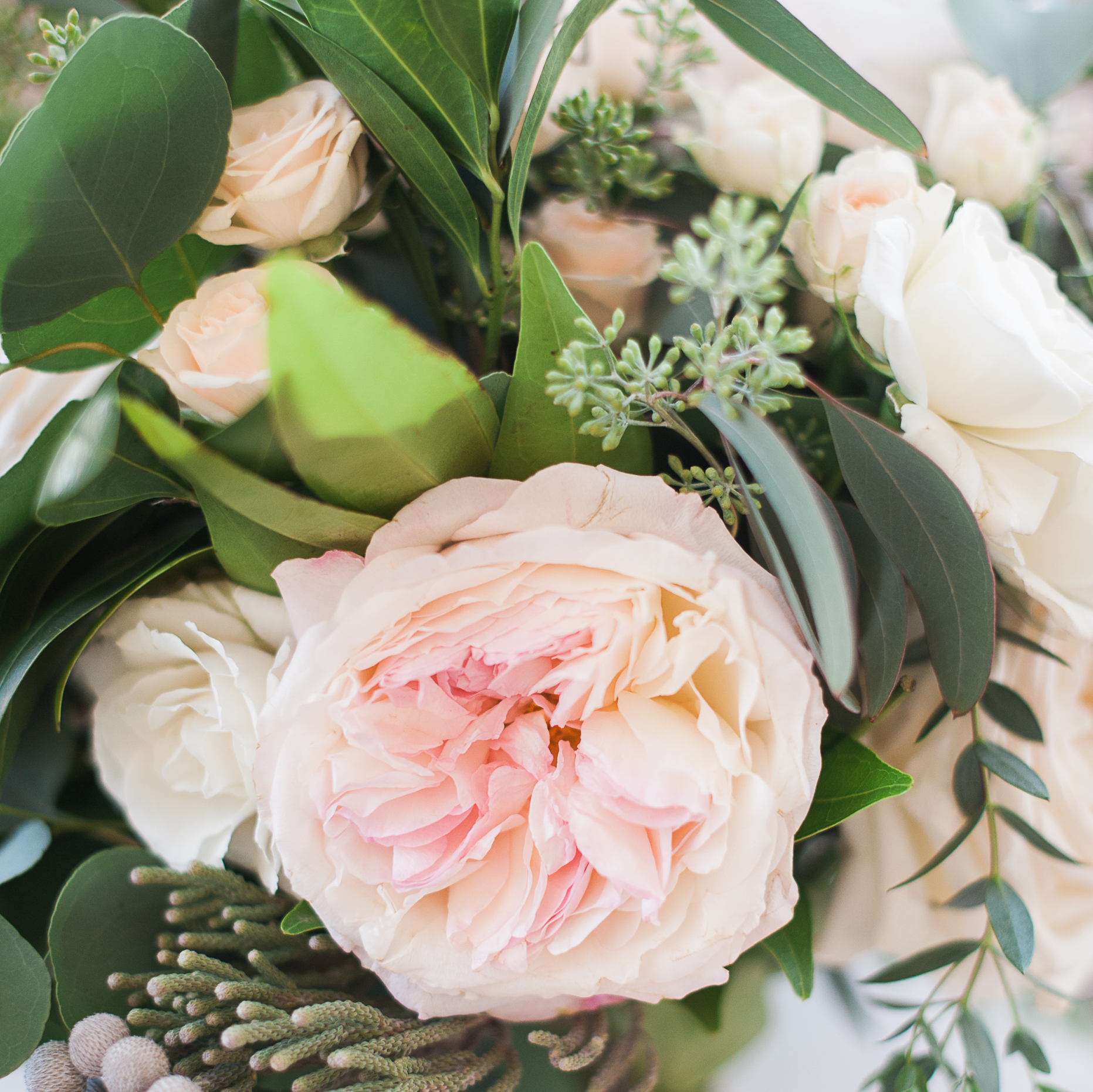 Carmel Mountain Ranch Country Club Blush & ivory, garden romantic bridal bouquet by San Diego wedding florist, Compass Floral. Brandi Welles Photography.
