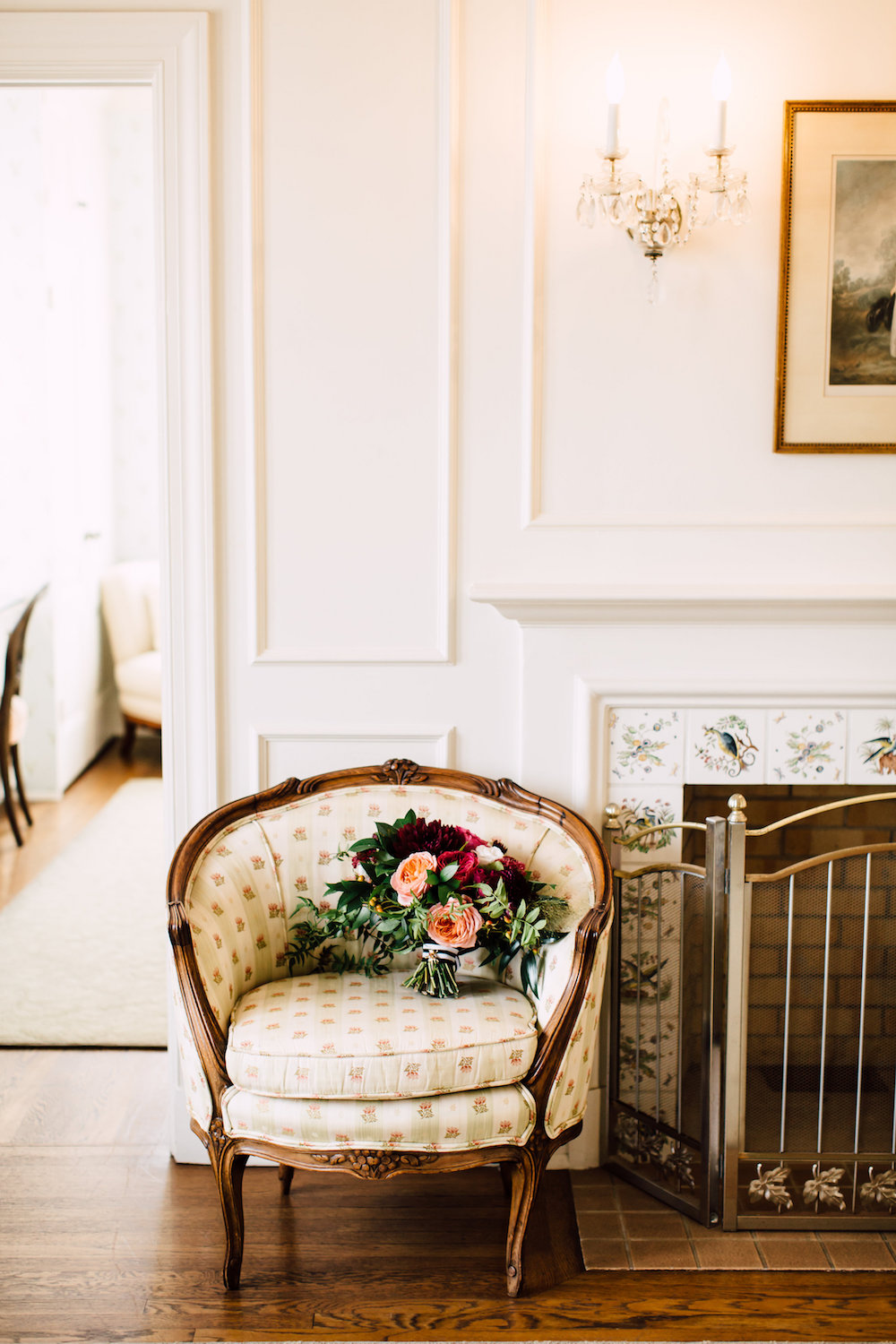 Classic, modern jewel tone bridal bouquet by Compass Floral. Venue: The Darlington House, La Jolla. Photographer: Plum & Oak