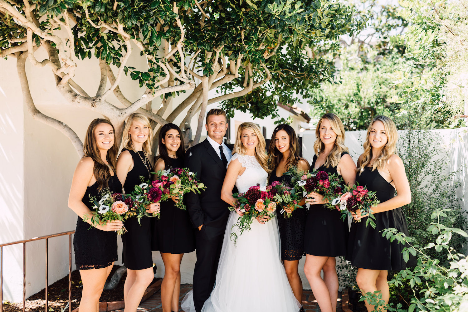 Classic, modern jewel tone wedding by Compass Floral. Venue: The Darlington House, La Jolla. Photographer: Plum & Oak